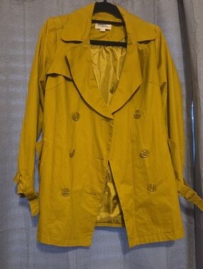 Forever 21 Mustard Double-Breasted Trench Coat